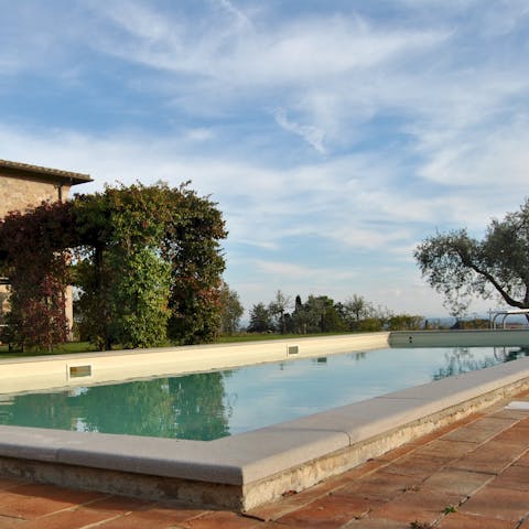 Cool off from the Tuscan sun in the swimming pool