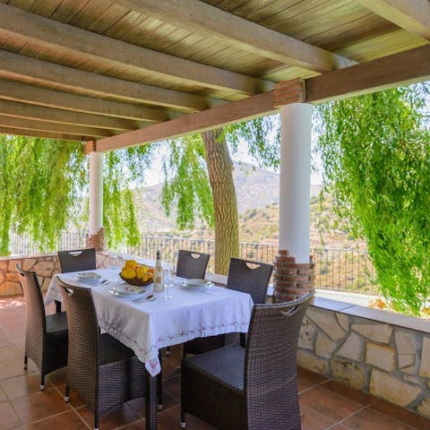 Enjoy long family lunches on the covered terrace