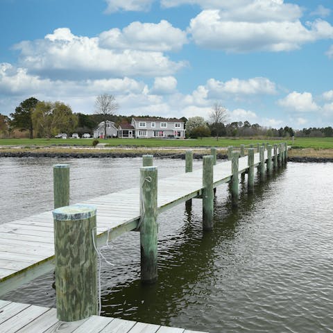 Hire a boat or bring your own, before using the home's private dock to explore Chesapeake Bay