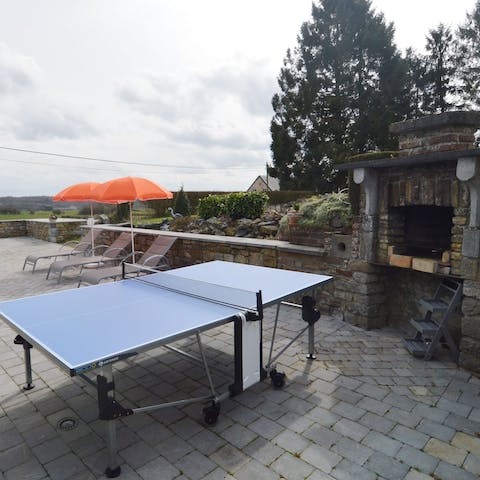 Play a round of table tennis while you wait for the barbecue to heat up