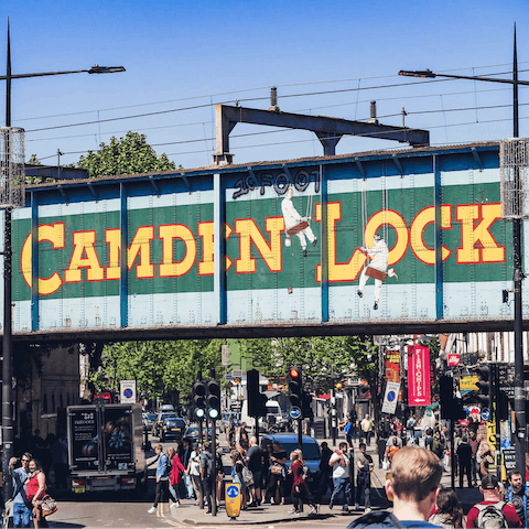 Jump on a bus to Camden Lock and stroll along the canal or visit the world-famous market