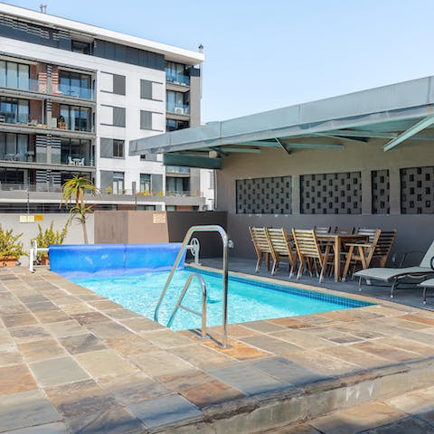 Enjoy a peaceful moment by the communal pool