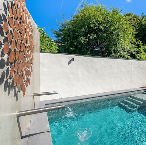 Plunge into the sparkling pool