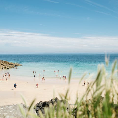 Take the five-minute drive down to beautiful Carbis Bay 
