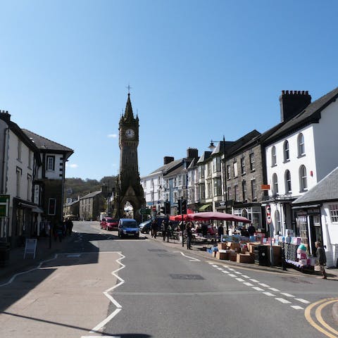 Stroll around the quaint market town of Machynlleth, a short drive away