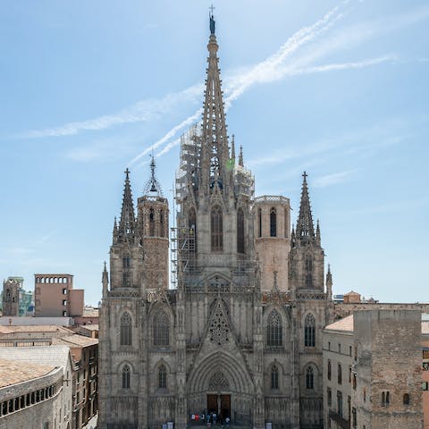 Take a stroll down to the Barcelona Cathedral, right on your doorstep, everyday 
