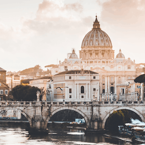 Spend a morning at Vatican City – a twenty–minute walk away 