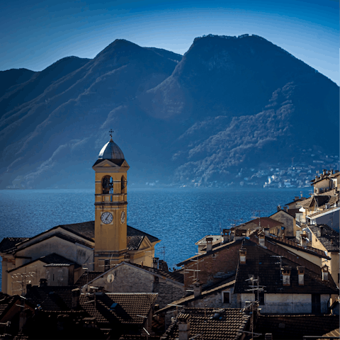 Explore beautiful Lake Como, a thirteen-minute walk away