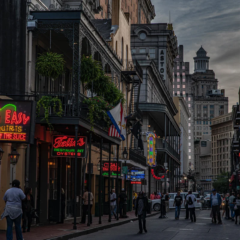 Make the seven-minute walk to Bourbon Street for jazz and cocktails