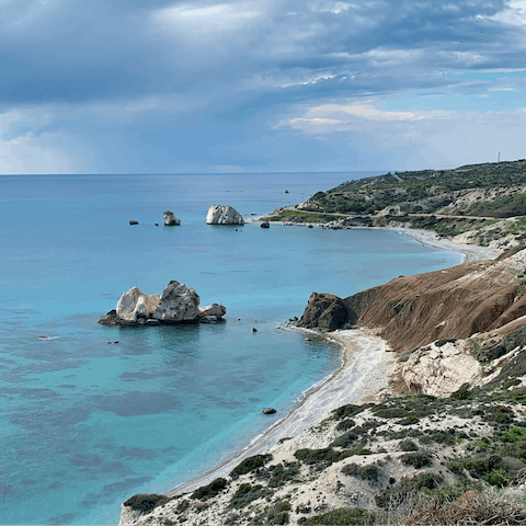 Discover the myths and legends in Paphos – Aphrodite's Rock is a four-minute drive away
