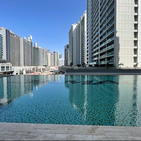 Make morning laps of the communal swimming pool the new routine