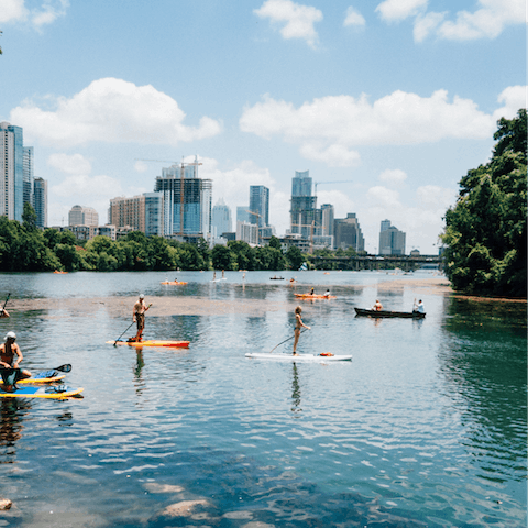 Change up the pace down at Colorado River, it's just a twenty-minute stroll away