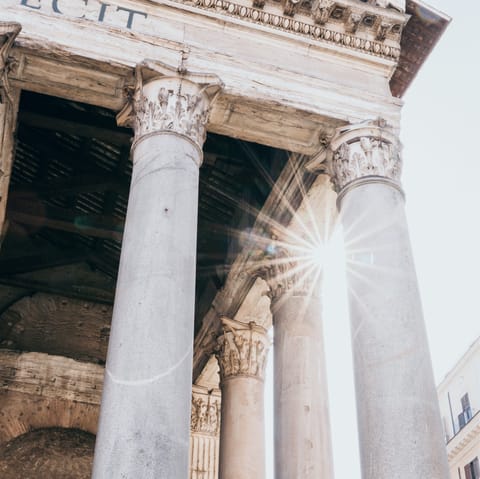 Admire the impressive sight of the Pantheon – a short walk away