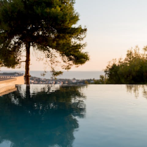Unwind in the pool as you watch the sunset