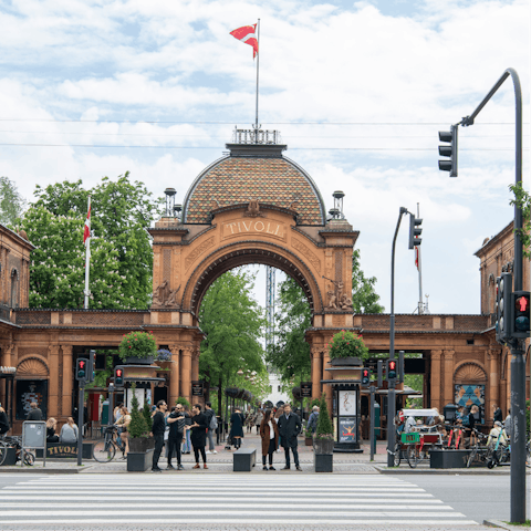 Enjoy the Tivoli Gardens amusement park, a five-minute stroll away