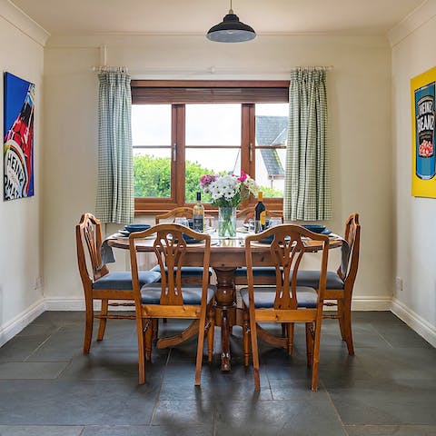 Gather for family meals after a day full of fresh sea air
