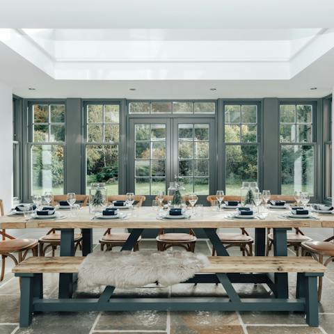 Lay the table for a banquet-worthy feast in the orangery