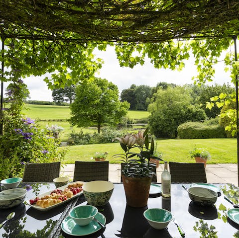 Indulge in a decadent afternoon tea on the patio