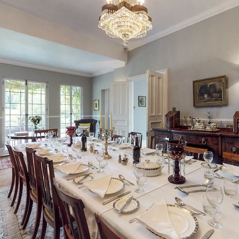 Feast with friends and family around the regency dining table 