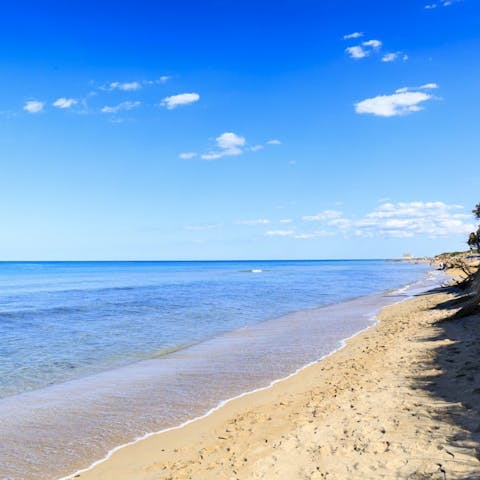 Head to the unspoiled beach at Torre Canne, just a few kilometres away
