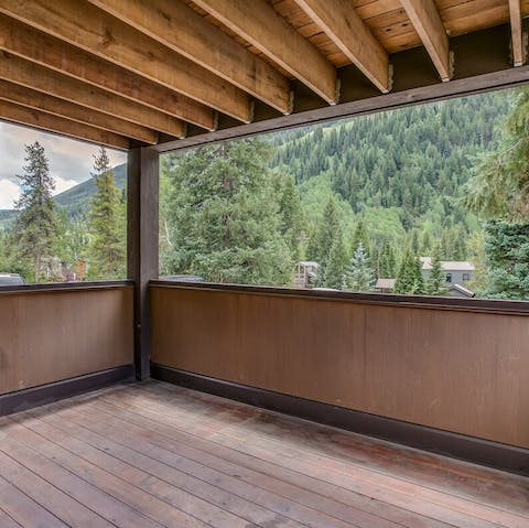 Take in the mountain views from the patio