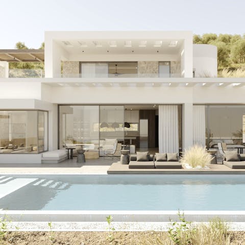 Soak up the Greek sunshine in the private pool