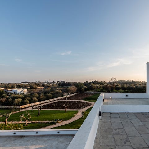 Take in the views of the garden and the Puglia countryside from the roof terrace