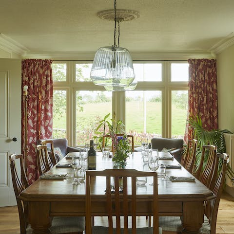 Enjoy groups meals around the large dining table