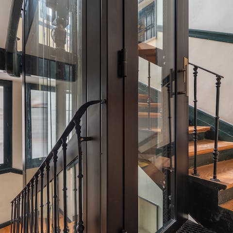 Skip the stairs and take the lift up to your apartment