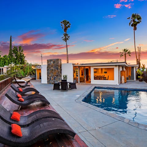 Soak up the LA sunshine after a swim in the private pool