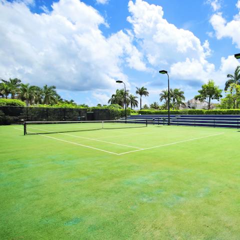 Start your mornings with a game of tennis at Sugar Hill's exclusive Clubhouse