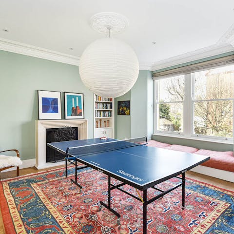 Challenge your loved ones to a game of table tennis