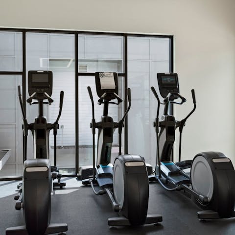Begin your days with a workout in the on-site gym