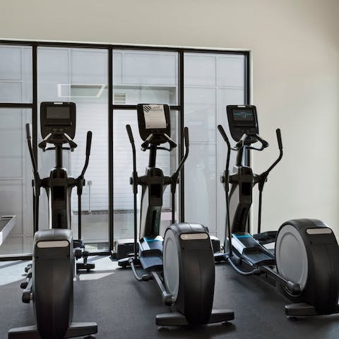 Begin your days with a workout in the on-site gym