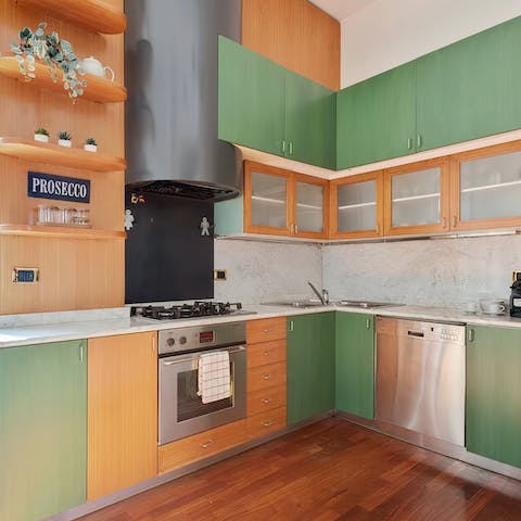 Try cooking Milanese Risotto in this fully-furnished kitchen
