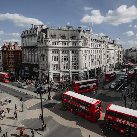 Arrive on Oxford Street within five minutes for some serious retail therapy