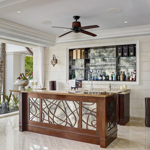 Mix up a cocktail to sip alfresco on the terrace