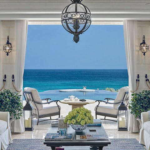 Look out across the Caribbean as you drink your morning tea