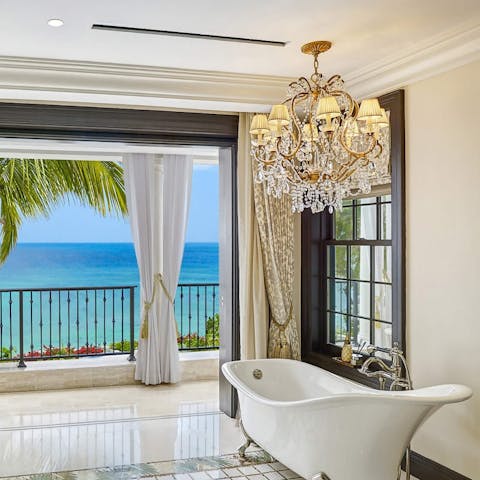 Indulge in a bubble bath with unparalleled ocean views