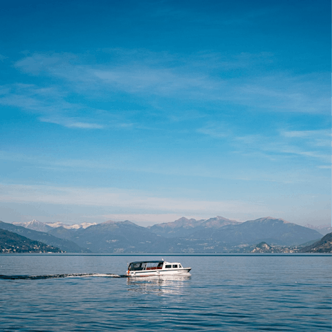 Hire a boat to make the most of Lake Como, just 1.5km away