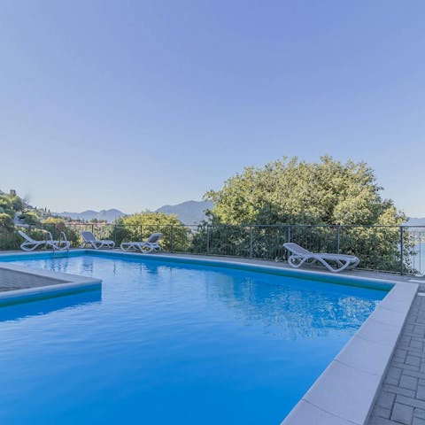 Swim in the communal pool to cool off in the Italian heat