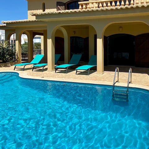 Take a refreshing dip in the private swimming pool