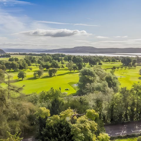 Admire the views over the golf course and Morecambe Bay