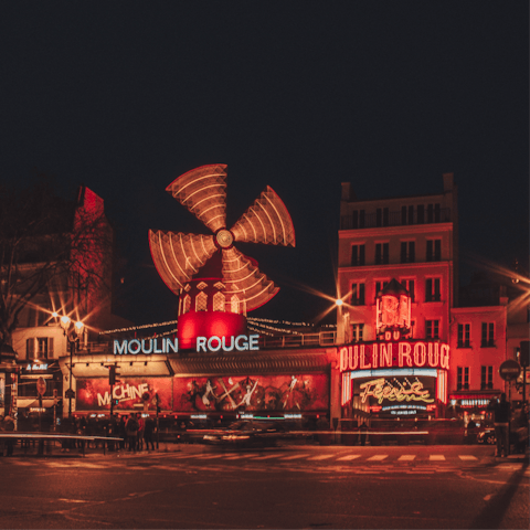 Take in a show at the nearby Moulin Rouge