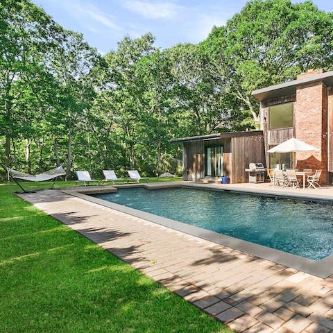Swim in your private heated pool or doze in the hammock – the outside space is oh so relaxing
