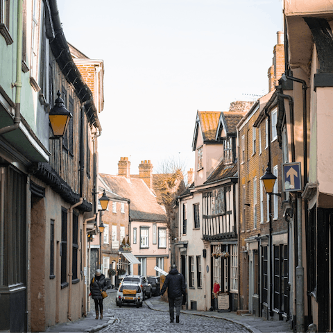 Stay less than a fifteen-minute drive away from Norwich's town centre 