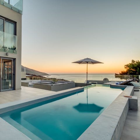 Take a dip in the pool while you look at the sea views