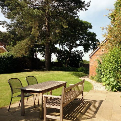 Make the most of the private walled garden on sunny days