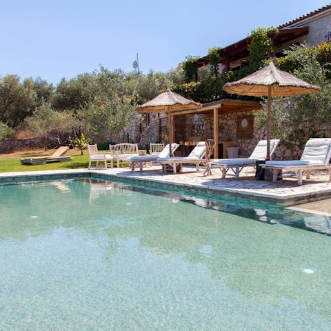 Slip into your swimwear and cool off in the villa's swimming pool