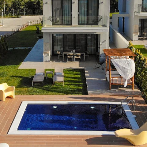 Splash and swim in your private pool all day